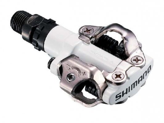 Педали SHIMANO для велосипеда  M520W, SPD, с шипами, белые, EPDM520W