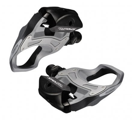 Педали SHIMANO для велосипеда  PD-R550, без отражателей, с шипами, серые, EPDR550L