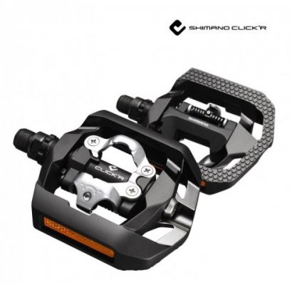 Педали SHIMANO для велосипеда  PD-T420, с отражателями, с шипами, индивидуальная упаковка EPDT420