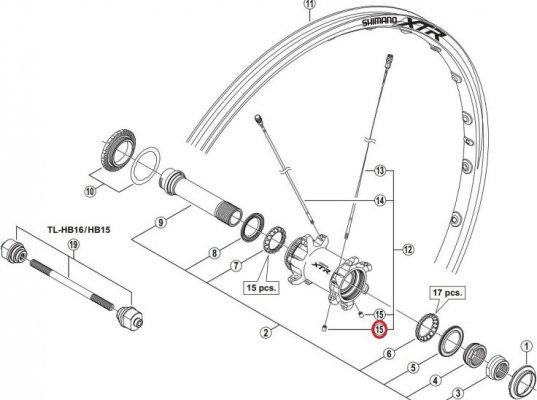Запасная часть SHIMANO к втулке, втулка крепления спицы для WH-M985/M988 Y4G308100