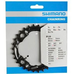 Звезда передняя SHIMANO, для FC-M4000/M3000, 30T-AN, черный, Y1PL98040
