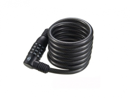 Замок противоугонный Merida 4 Digits Combination Cable Lock 120 см*10 мм, 290 гр. Black/White