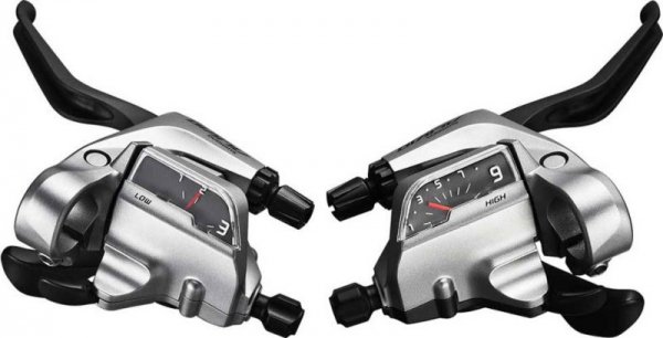 Шифтер Shimano Alivio T4000, комплект, 3x9 скорости, трос+оплетка, серебристый, ESTT4000PAS