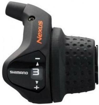 Шифтер Shimano Nexus, 3S41E, 3 скорости, с bell crank 6, оплетка, 1600мм черн, короткая ручка ASL3S4