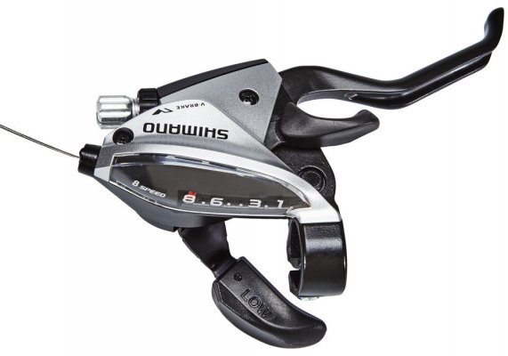 Шифтер Shimano Tourney EF510, передний/левый, для 3 скоростей, серебристый, ASTEF5102LSBS