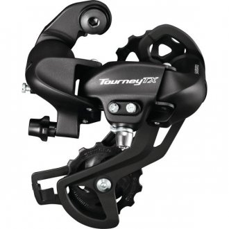 Переключатель задний SHIMANO Tourney, TX800, 7/8ск., крепление на петух, цв. черный