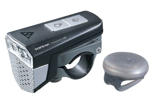 Передняя фара TOPEAK SoundLite USB, с гудком, беспроводное управление звуком, черный