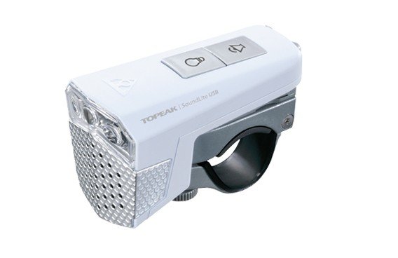 Передняя фара TOPEAK SoundLite USB, с зарядкой, белый