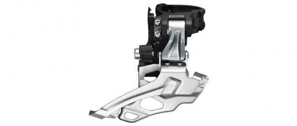Переключатель передний SHIMANO Deore, на упор, для 2x10, верхняя тяга, черный