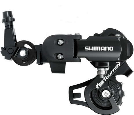 Переключатель задний SHIMANO Tourney, FT35, супер короткая лапка, 6/7скоростей, крепление на петух