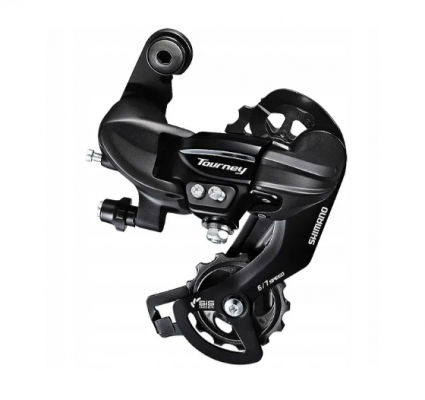 Переключатель задний SHIMANO TOURNEY RD-TY300, 6/7 скоростей, под петух, черный