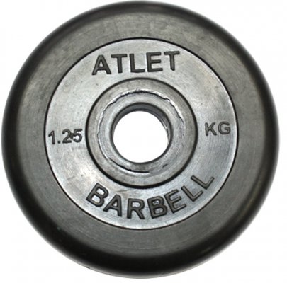 Диск обрезиненный черный Barbell d-26 1,25кг