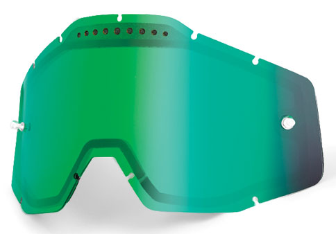 Линза 100% Racecraft/Accuri/Strata Vented Dual Pane Lens Anti-Fog Mirror Green