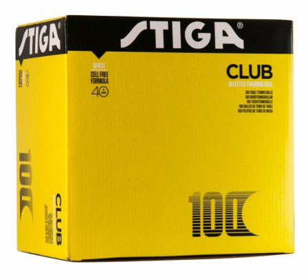 Мячи Stiga Club  100 шт 40 + (белый)