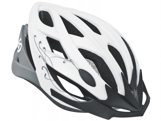 Шлем велосипедный Kellys diva. цвет: белый матовый/серый. цвет: s/m (56-58cm)