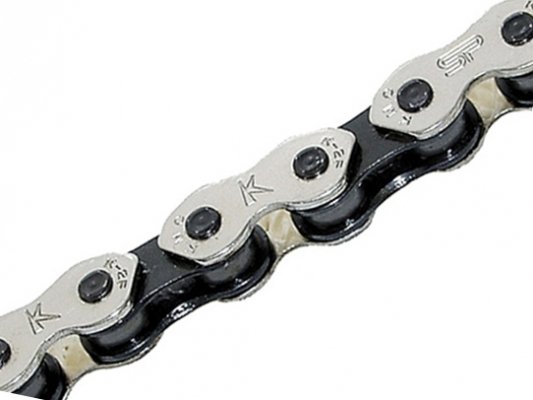 Цепь K710, 1 ск., 1/2"x1/8"Х100, серый/чёрный KMC в торг,уп. 
