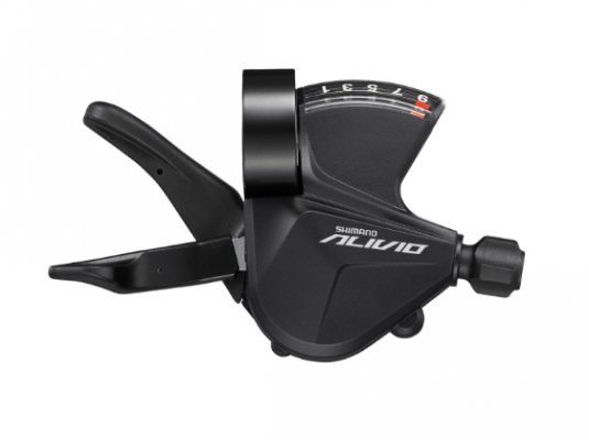 Шифтер велосипедный SHIMANO Alivio M3100-R, правый, 9 скоростей, на хомут, c индикатором, трос 2050мм