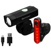 Комплект фонарей Briviga USB EBL 2255A 056 перед 350 лм + задний 15 люмен.