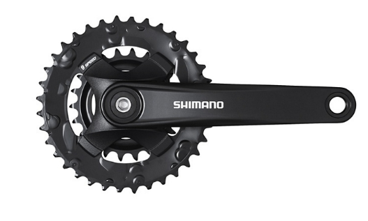 Система SHIMANO Altus MT101, 175мм, для 2x9 скоростей, квадрат, 36/22, без защиты для цепи, черный