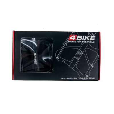 Педали 4BIKE K306SBLK, черные, 120х100х18 мм, 3 промподшипника, Cr-Mo ось, платформа из фрезерованного алюминия со сменными шипами