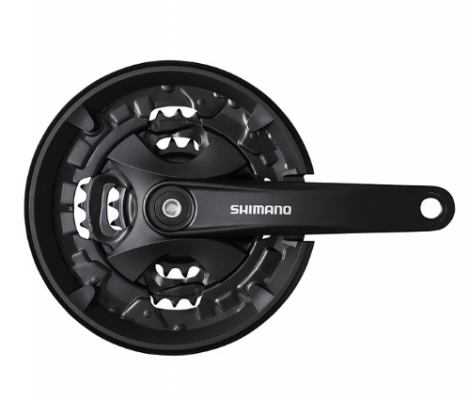 Система SHIMANO Altus, MT101, 175мм, для 3x9 скоростей, квадрат, 40/30/22, с защитой для цепи, черный