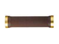Грипсы HY-607EP PROPALM 120мм, с 2 грипстопами, поверхность "dimond", коричневый/золото, с заглушками, с упаковкой