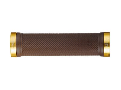 Грипсы  PROPALM HY-607EP, 120мм, с 2 грипстопами, поверхность "dimond", коричневый/золото, с заглушками, с упаковкой