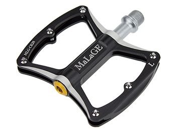 Педали MALAGE mlg-CK28 алюминиевые CNC, 85х101х11мм, ось CrMo 3 промподшипника, сменные шипы, чёрные