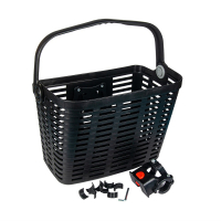 Корзина 4BIKE на руль BL-D-045, быстросъемная, пластиковая, черная.