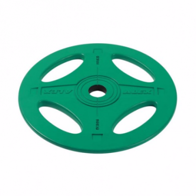 Олимпийский обрезиненный диск Alex 10 кг, зеленый