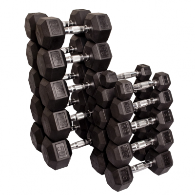 Набор гексагональных гантелей Body Solid 10 пар от 2,25 кг до 22,5 кг (шаг 2,25 кг)