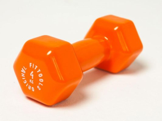 Гантель в виниловой оболочке Original Fit.Tools 4 кг (Цвет - оранжевый)
