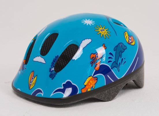 Шлем детский сине-голубой BELLELLI с дельфинами
