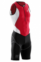 Женский компрессионнный стартовый костюм для триатлона CEP TriSuit / Черный-Красный