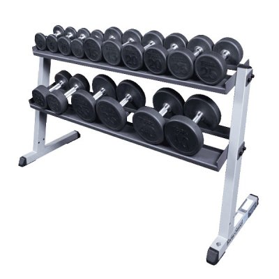 Набор полиуретановых гантелей от 5 до 50 lb (пары) Original Fit.Tools со стойкой