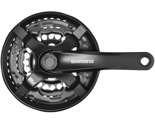 Система велосипедная SHIMANO TY501, 175мм, под квадрат, 42/34/24, с защитой, с болтами, черный
