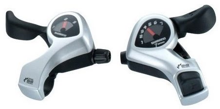 Шифтер SHIMANO Tourney, TX50, лев/пр, 3x7(SIS) скорости, тросик+оплетка