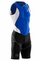 Женский компрессионный стартовый костюм для триатлона CEP TriSuit / Черный-Синий