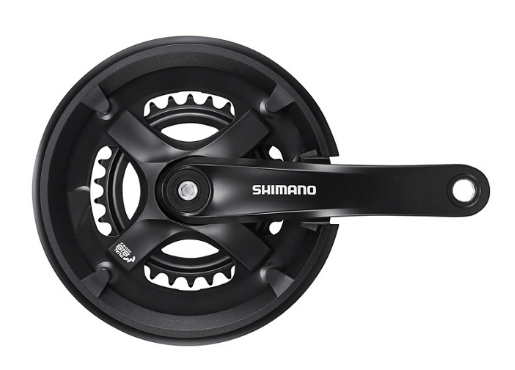 Система  SHIMANO TY501, 175мм, для 2x7/8ск, квадрат, 46/30, с защитой от цепи, с болтами крепежа, черный