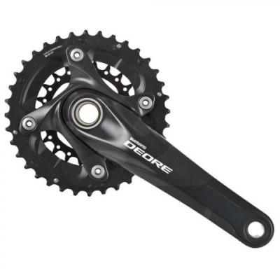 Система  SHIMANO Deore, M617, 175мм, интегрированный вал, 38/24T, без каретки, черный