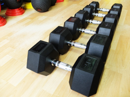 Набор гексагональных гантелей 6 пар Original Fit.Tools от 12,5 до 25 кг
