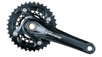 Система SHIMANO Deore, M617, 175мм, интегрированный вал, 36/22T, без каретки, черный