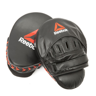 Лапы боксерские кожаные Reebok Combat, черные