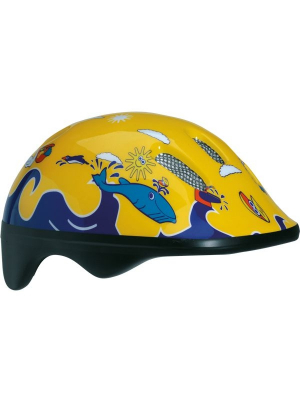 Шлем детский BELLELLI Желто-синий с дельфинами, М (52-57cm)