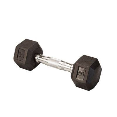 Гантель гексагональная обрезиненная Body Solid хромированная ручка, 8 кг