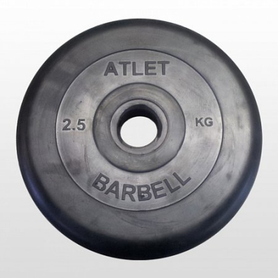Диск обрезиненный черный Barbell d-26 2,5кг