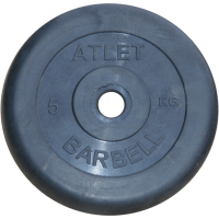 Диски обрезиненные Barbell чёрного цвета, 31 мм, Atlet MB-AtletB31-5
