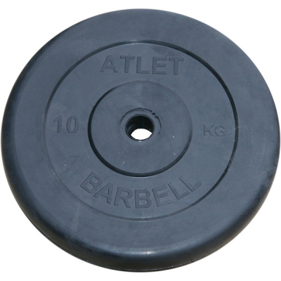 Диски обрезиненные Barbell чёрного цвета, 31 мм, Atlet MB-AtletB31-10