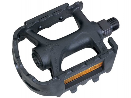 Педали WELLGO lu-945, mtb. материал: пластик, ось из бористой стали, 9/16", с подшипниками. цвет: чёрный