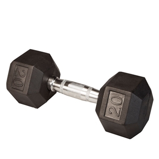 Гантель гексагональная обрезиненная Body Solid хромированная ручка, 20 кг
